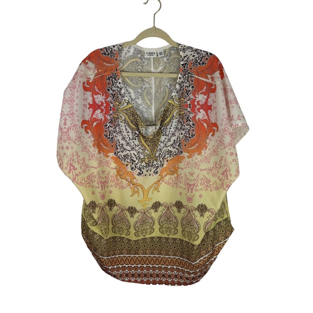 Cato Woman Pullover Top Blouse Boxy Multicolor Vibrant Womens 22/24W Lightweight